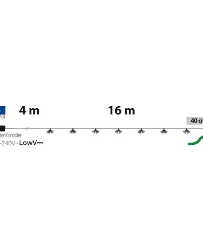 Catena Bunch Gx8 40 Gruppi Da 8 Led Bianco Caldo 4+16M