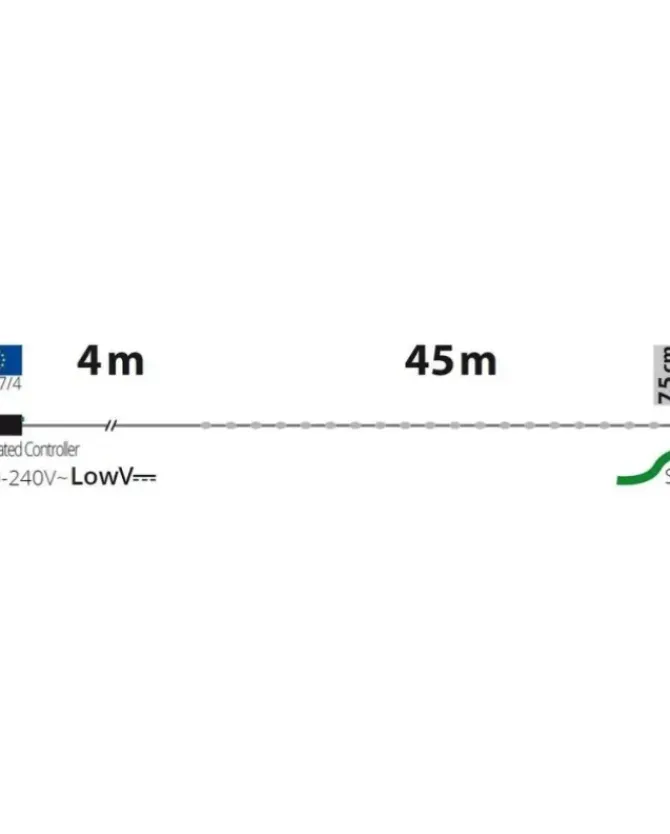 Catena Lineare 600 Gocce Di Luce Led 360° Bianco Catena Lineare 45M Mt