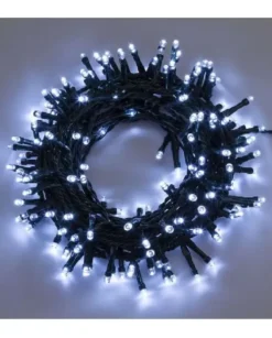 Catena Lineare Luci 320 Led Bianco Con Controller 12,8 Mt Per Albero Di Natale