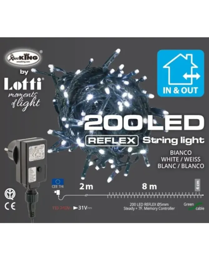 Catena Lineare Tl-C 200 Led Bianco O5Mm Reflex, Memory Controller 8 Giochi