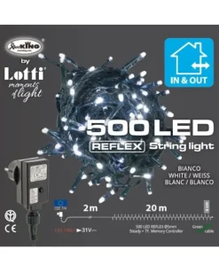 Catena Luce 500 Led Luce Fredda 20Mt Per Albero Di Natale