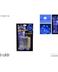 Catena Luci A Batteria 40 Led Luce Blu Per Albero Di Natale E Decorazioni