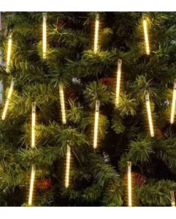 Catena Luci Bianco Caldo 20 Mini Tubi Bifacciali 10Cm Per Albero Di Natale 9,5Mt