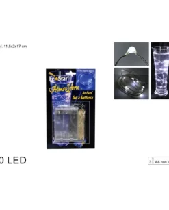 Catena Luci 40 Led A Batteria Luce Bianco Freddo Per Albero Di Natale