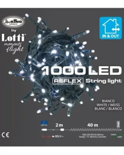 Catena Luci 1000 Led Luce Fredda Cavo 40Mt Per Albero Di Natale