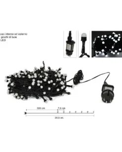 Catena Luci 240 Led Uso Esterno/Interno Bianco Freddo Per Albero Di Natale