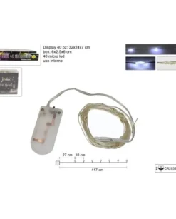 Catena Luci 40 Micro Led A Batteria 417Cm