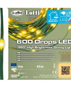 Catena Mtl 600 Gocce Led 4+45M Cavo Verde