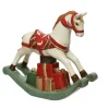 Cavallo A Dondolo Smaltato In Ceramica Dolomite Materiale Solido, Non Teme Urti,