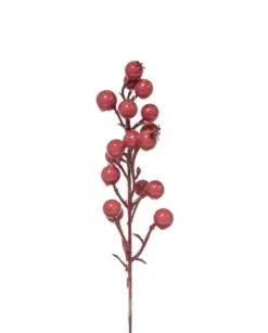 Confezione 12 Bacche 25Cm Rosse Per Decorazioni Di Natale