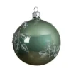 Confezione 6 Palline Decorate Verde Salvia 8 Cm