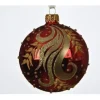 Confezione 6 Palline In Vetro Decorate Rosso