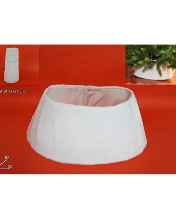 Copri Base Per Albero Di Natale In Pelliccia Bianca O62Cm