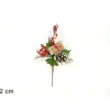 Decorazione Addobbo Di Natale Spillone Con Pigna E Bacche Innevate 22 Cm
