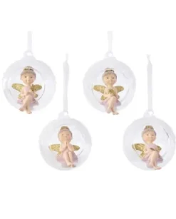 Decorazione Angioletto In Sfera Trasparente