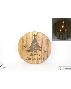 Decorazione Natalizia In Legno Con Luci Merry Christmas 29,5X3X29,5