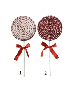 Decor Lecca Lecca Schiuma Glitter, Fiocco Raso Rosso In 2 Varianti