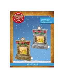 Decoro Camino In Plastica Con Effetto Fiamma Led Due Colori Assortiti