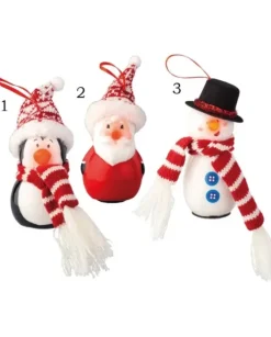 Decoro Da Albero Appendino Babbo/Pupazzo/Pinguino Con Led