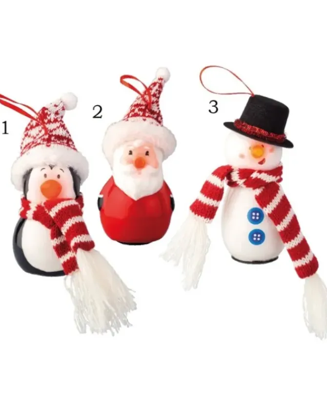 Decoro Da Albero Appendino Babbo/Pupazzo/Pinguino Con Led