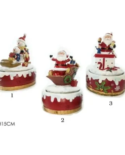 Decoro Natalizio Carillon Con Musica E Movimento 15 Cm In 3 Varianti