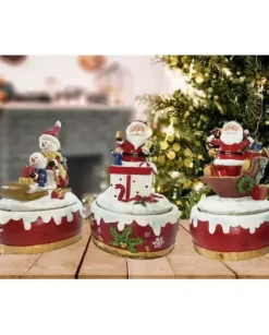 Decoro Natalizio Carillon Con Musica E Movimento 15 Cm In 3 Varianti
