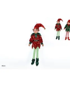 Elfo Abito In Velluto Con Paillettes 45Cm