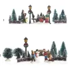 Figurine Poliresina Per Villaggio, Giostrina, Paesaggio Invernale Indoor 2Ass