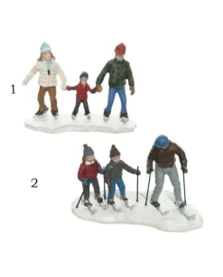 Figurine Polyresin Skiing Family Indoor