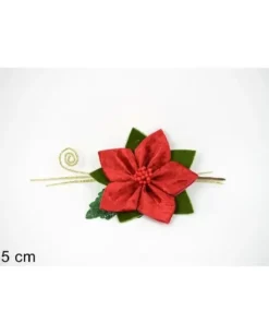 Fiore Rosso Natalizio 35Cm Per Decorazioni Di Natale