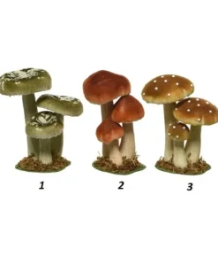 Funghi Decorativi 3 Colori 9X12X17Cm 1Pz