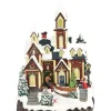Giostrina Di Natale Chiesa Del Villaggio Con Luci 30X26X45 Cm