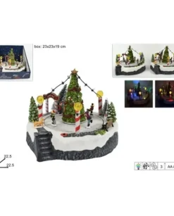 Giostrina Pista Pattinaggio Con Luci 18X22,5X22,5Cm