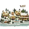 Giostrina Villaggio Di Natale Con Renne - Luci Suoni E Movimenti 37X58X37Cm