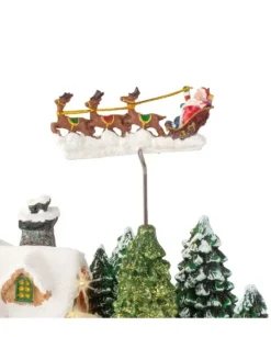 Giostrina Villaggio Di Natale Con Renne - Luci Suoni E Movimenti 37X58X37Cm