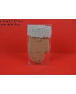 Guanto C/Juta Pelliccia E Bottoni In Pvc
