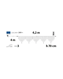 Ice Light 186 Sb Led-Ph Cavi Soft 4M+420Xh70Cm
