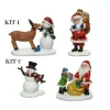1Kit Figure Natalizie In Poliresina Babo Natale Renna E Pupazzo Di Neve