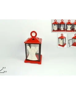 Lanterna Soggetti Natalizi Rossa 33 Cm 4