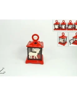 Lanterna Soggetti Natalizi Rossa 20 Cm 4