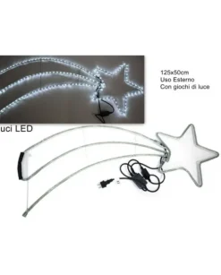 Luce Natalizia Stella Cometa Da Esterno Con Luci Led 125 Cm