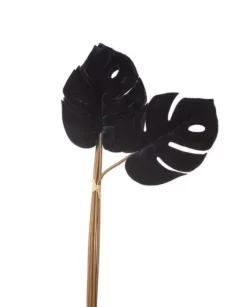 Mazzo Di 6 Foglie Philo Velvet Blu 57Cm Per Decorazioni Di Natale
