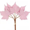 Mazzo 6 Foglie Acero Velvet 57Cm Rosa Per Decorazioni Di Natale
