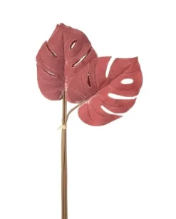 Mazzo 6 Foglie Philo Velvet 57Cm Malva Per Decorazioni Di Natale