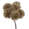 Mazzo 6 Foglie Ricci 12Cm Oro Per Decorazioni Di Natale