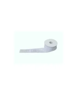 Nastro Merry X'Mas 10Mt X 38Mm Bianco Per Decorazioni Natalizie