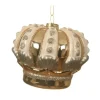 Ornamento Appendino Corona In Vetro Oro 8,5 Cm