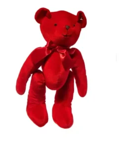 Orsetto Di Velluto 40Cm Rosso Per Decorazioni Di Natale
