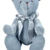 Orsetto Velluto 50Cm Blu Per Decorazioni Di Natale