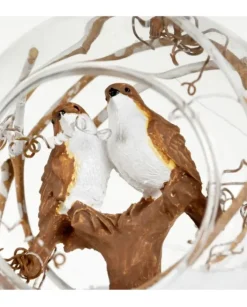 Pallina Di Vetro Con Uccelini, Tema Foresta 3 Assortiti